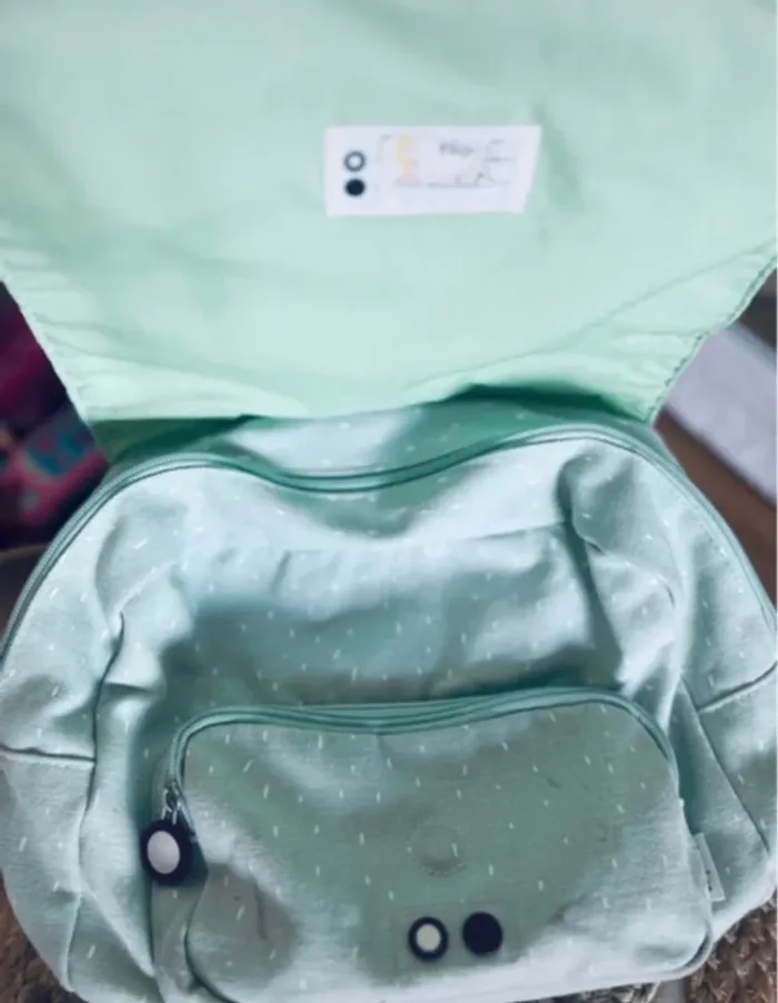 Cartable maternelle Trixie 100%coton ours polaire - photo numéro 2