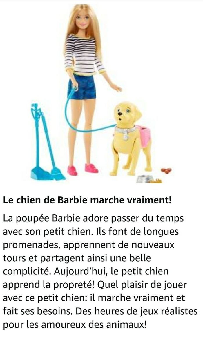 BARBIE PROMENADE DU CHIEN MATTEL NEUF - photo numéro 6