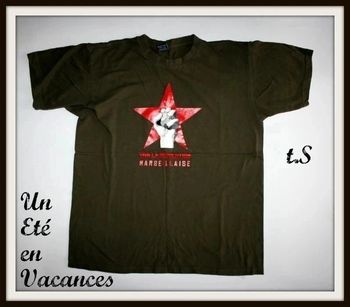 Tee shirt kaki "Un Eté en vacances" mention "Viva la révolution marseillaise" taille S