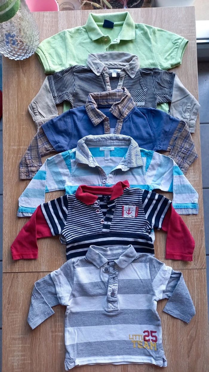 Lot de 5 pulls +1 t-shirt col polo 18 mois