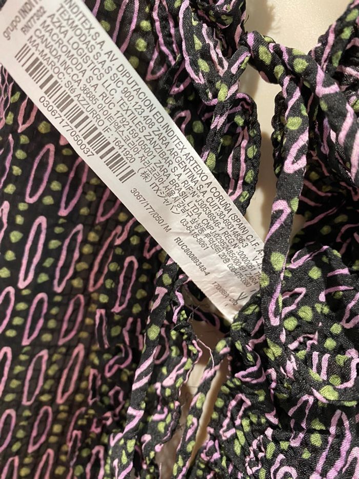 Chemise Zara, taille M/38 Rose noir  vert polyester, élasthane - photo numéro 15