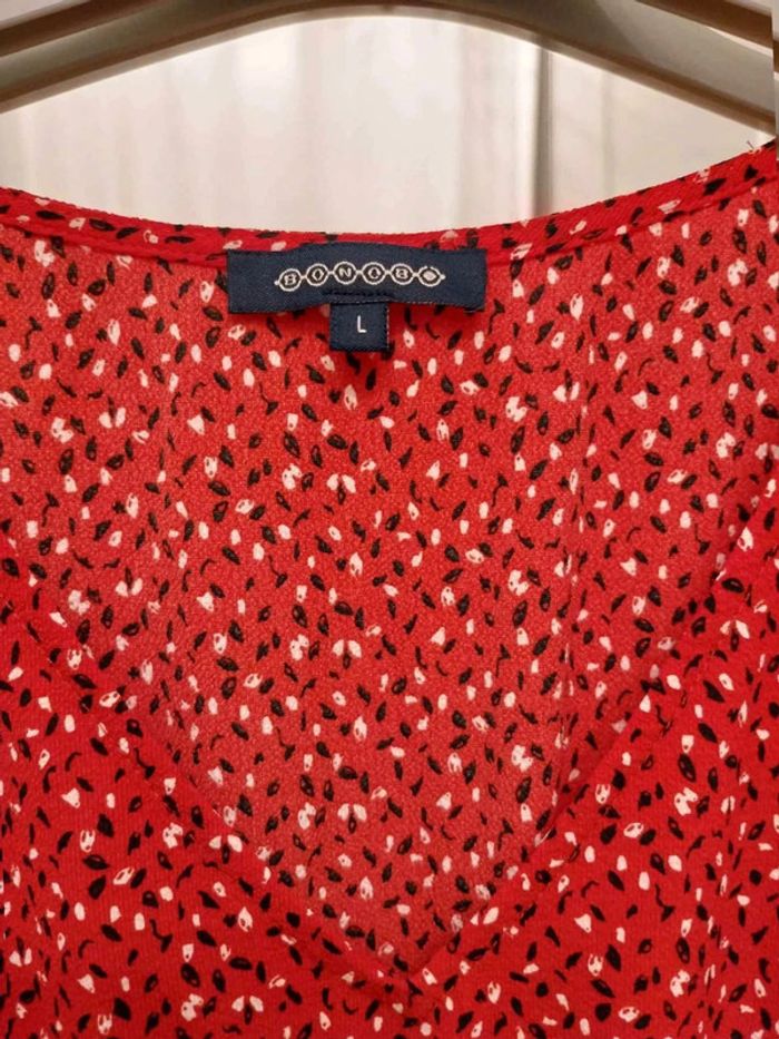 Robe fluide Rouge a motif Bonobo TL - photo numéro 2