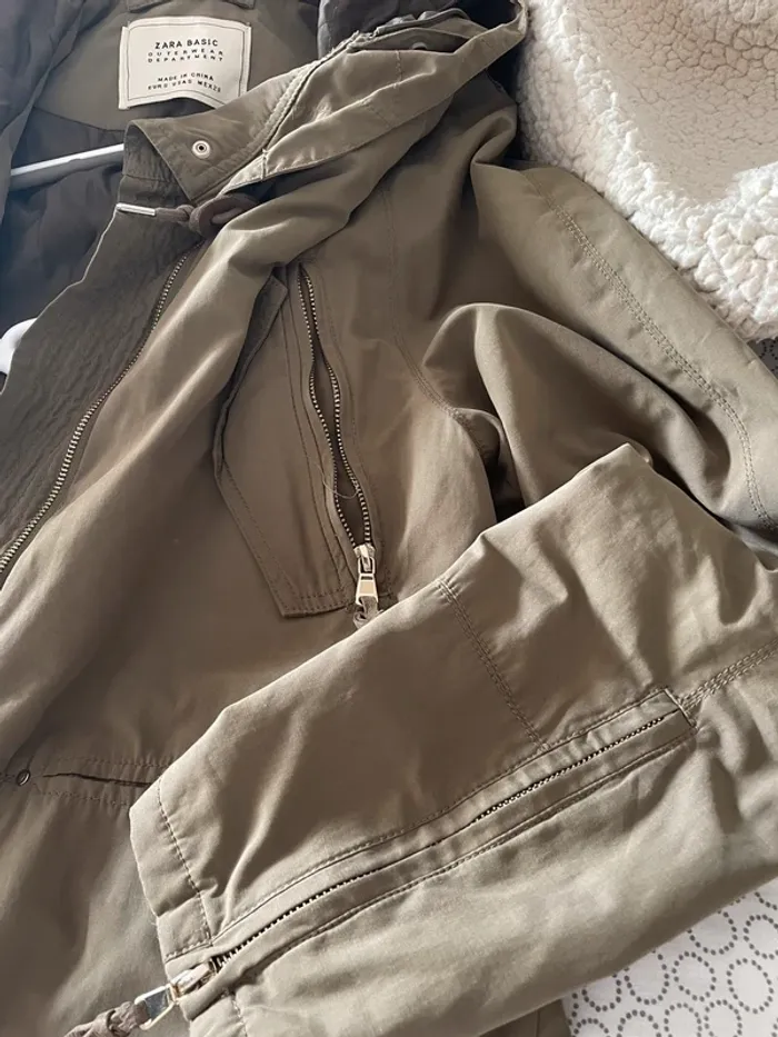 Veste manteau Kaki Zara - photo numéro 3