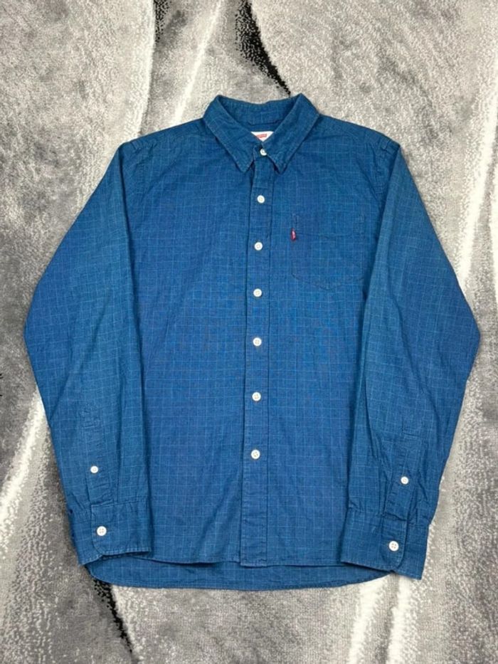 Chemise bleu levis oversize large à carreau
