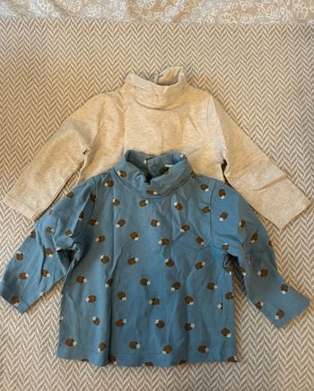 Lot de 2 t-shirt col roulé manches longues