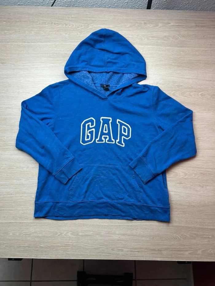 Sweat à Capuche GAP Bleu Logo Brodé – Taille XL enfant (vaut M femme) - photo numéro 2