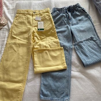 Lors 2 jeans larges taille élastique réglable