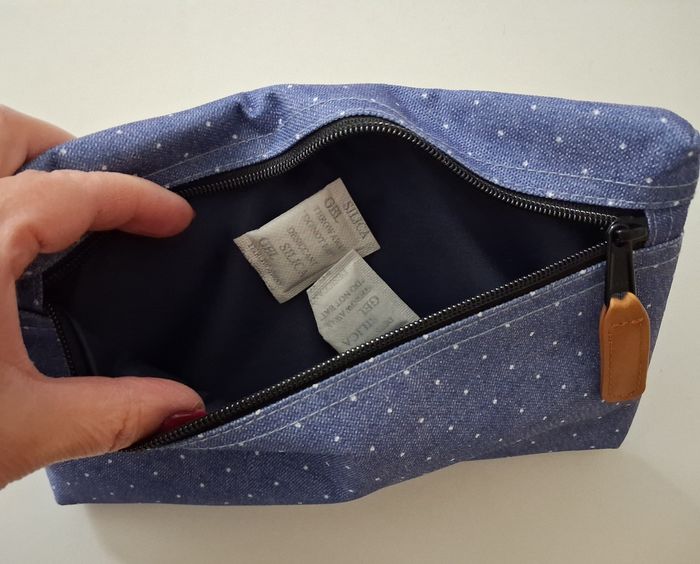 Pochette Cabaïa bleu jean à pois blancs - photo numéro 5