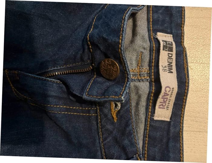 Pantacourt femme en jean taille 38 capri - photo numéro 2