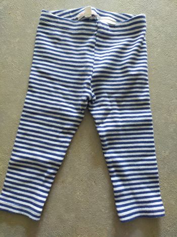 Pantalon legging rayé bleu marine et blanc Du pareil au même Taille 12 mois