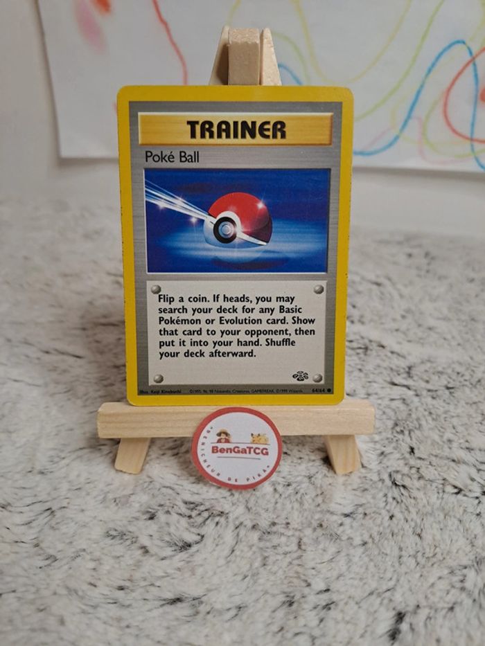 Pokemon card game trainer Poke Ball 64/64 base set jungle ed2 wizards 🇬🇧
