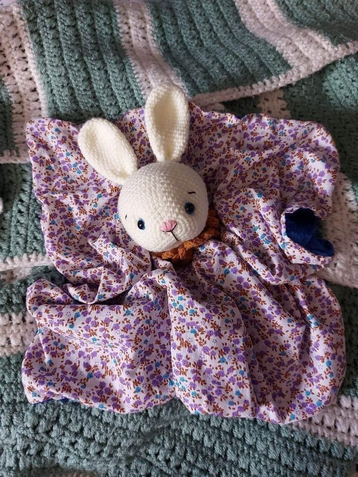 Doudou carré lapin - photo numéro 2