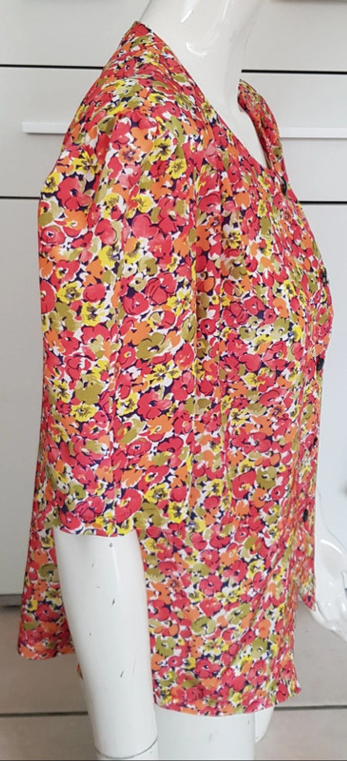 Blouse fleurie asymétrique, made in France 🇨🇵 - photo numéro 8