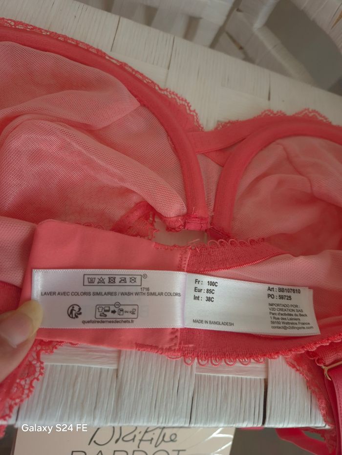 Soutien-gorge avec armatures Brigitte Bardot dentelle corail neuf 100C femme - photo numéro 8