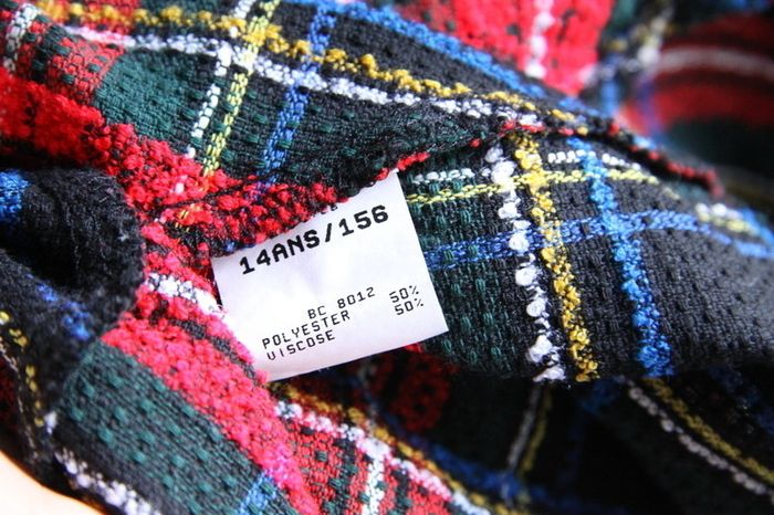 Jupe écossaise tons rouges trapèze / patineuse - photo numéro 2