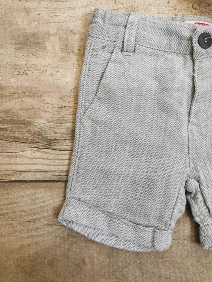 🌺DPAM Très joli short lin et coton gris 3mois - photo numéro 5