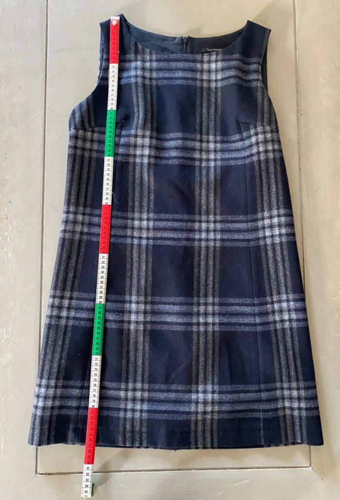 Robe Tara Jarmon marine et grise à carreaux taille 42 - photo numéro 9