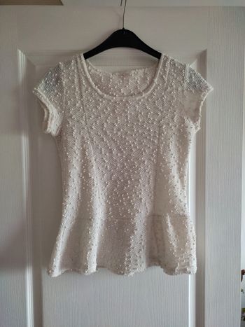 Haut femme blanc brillant