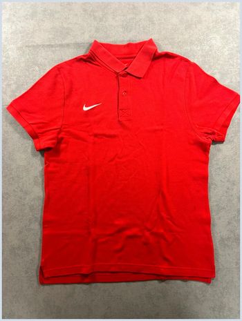 Polo Nike rouge logo brodé blanc Taille L