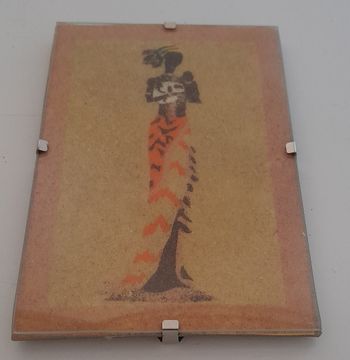 Tableau de sable africaine sous verre 10x15cm