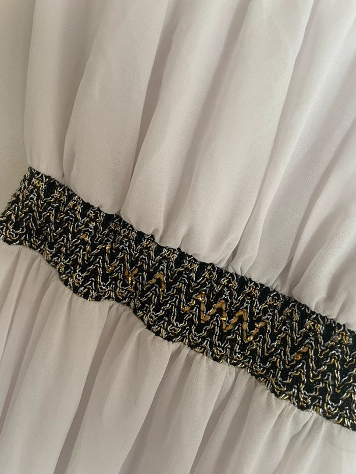 Robe longue blanche ceinturée asymétrique - photo numéro 2