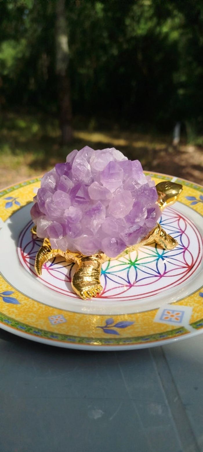Tortue Royale en Améthyste 💫423g de Sérénité Minérale - photo numéro 8