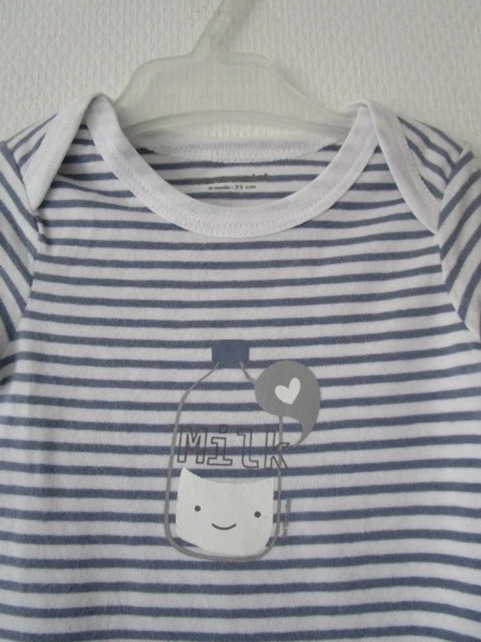 Body rayé Vertbaudet 9 mois NEUF - photo numéro 3