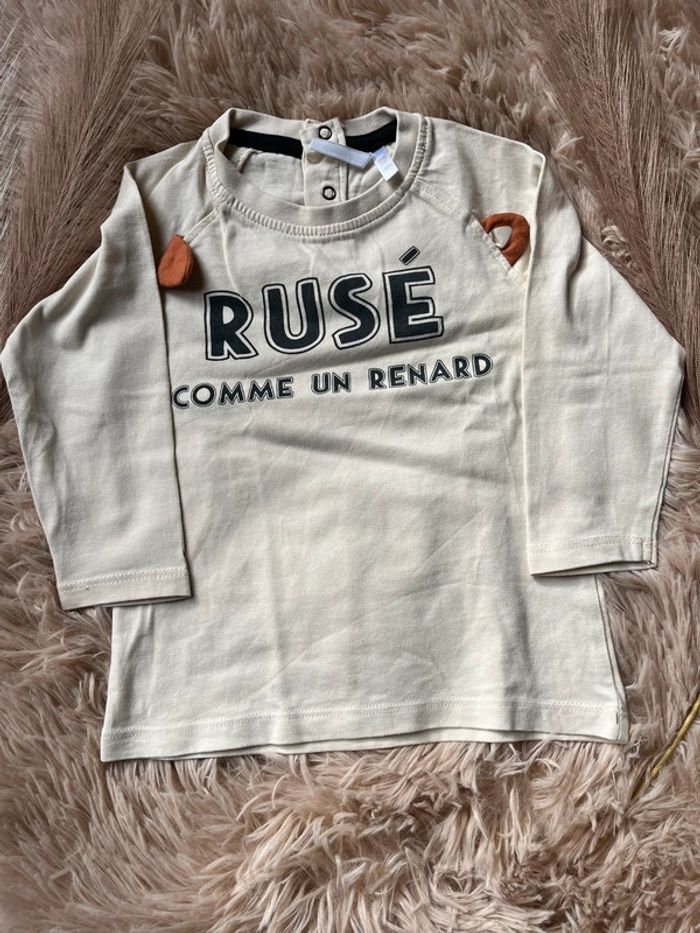 T-shirt manches longues renard - photo numéro 2