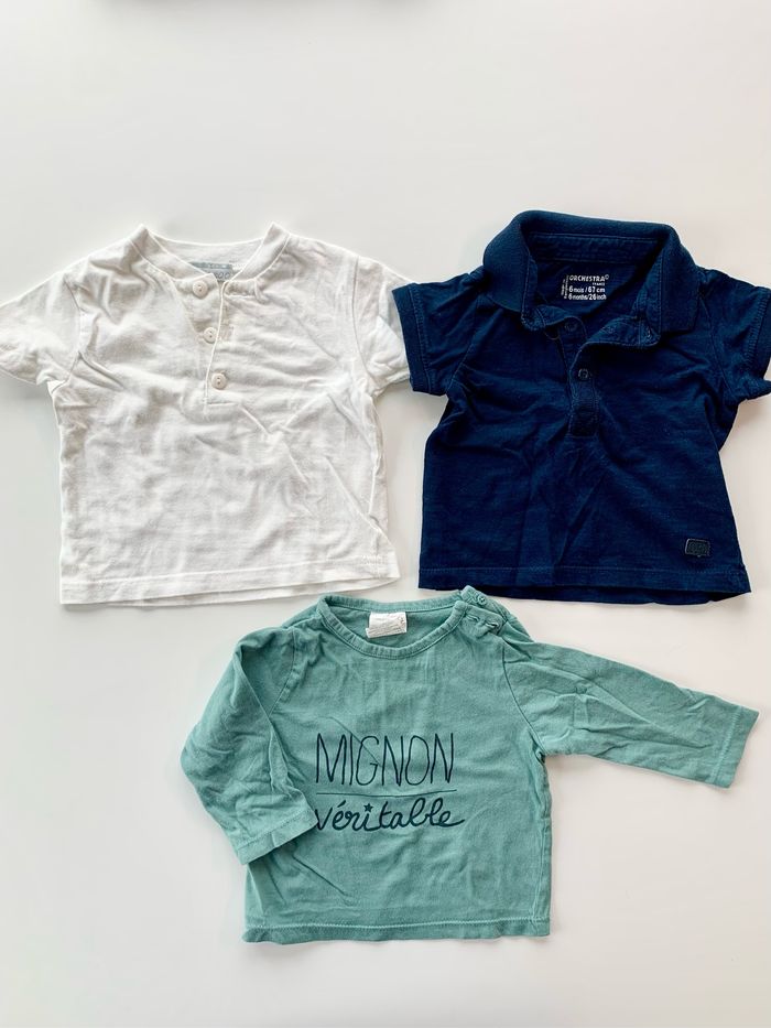 Lot de 2 t-shirt et 1 polo 6 mois