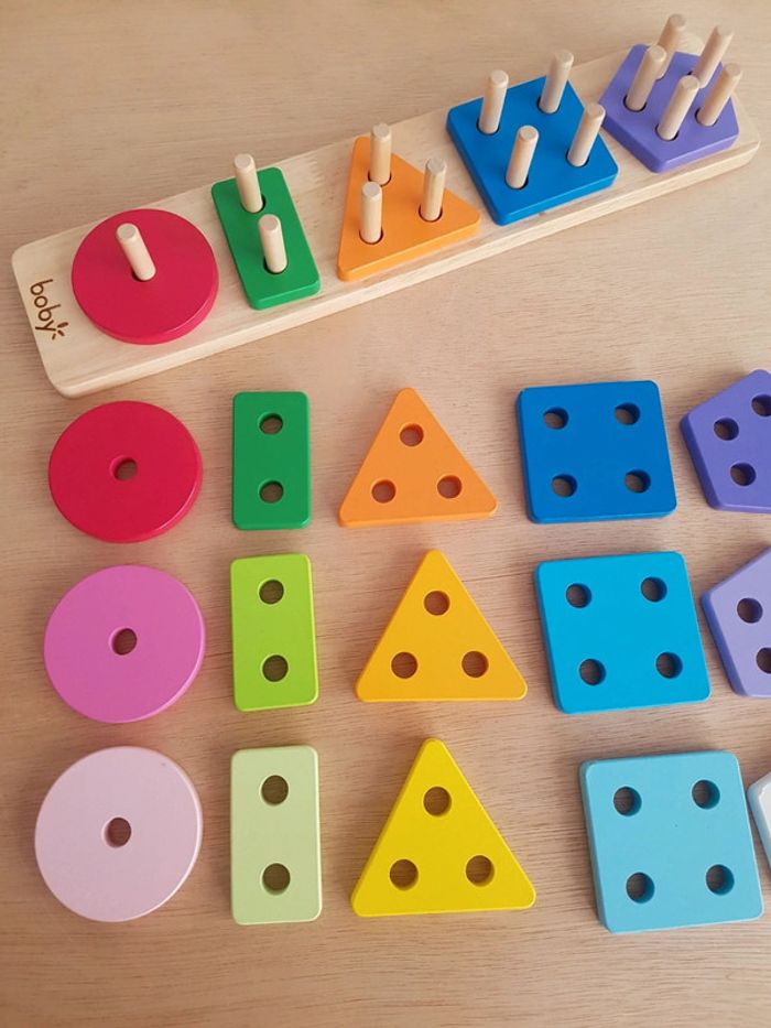Boby puzzle encastrement bois formes et couleurs - photo numéro 5