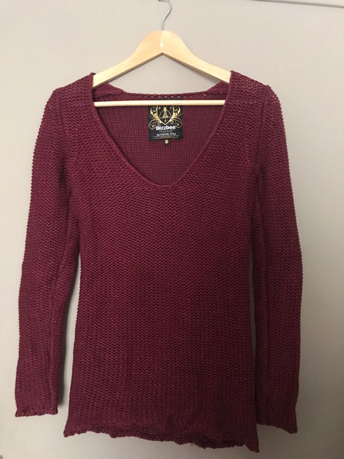 Pull long décolleté en V
