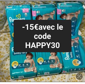 Six pack de couches Pampers taille 4 normal