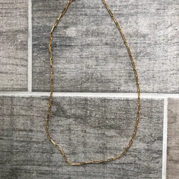 Collier maillon fin plaqué or Taille 56 cm