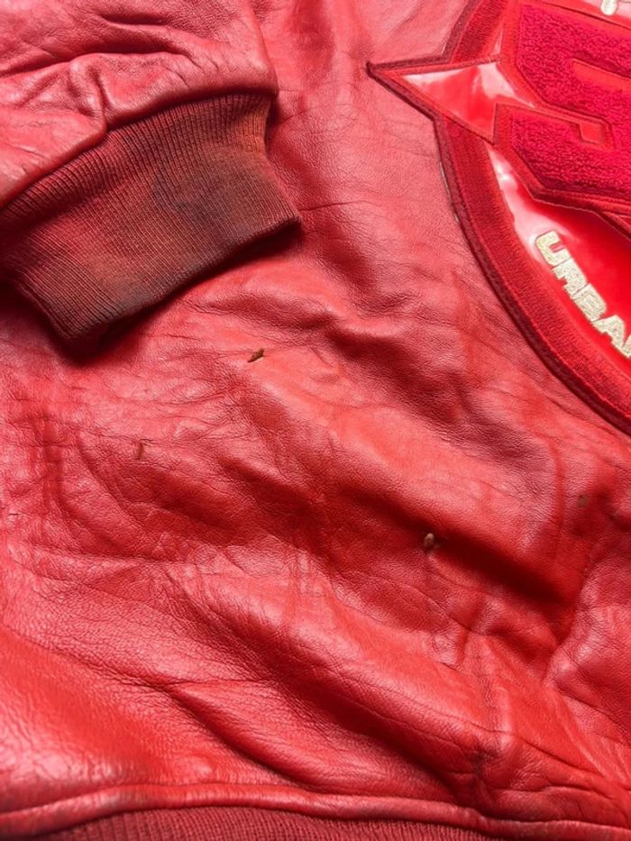 Blouson Vintage Cuir Rouge FJ560 Urban Assault Squad Taille 2X – Drapeau USA - photo numéro 16