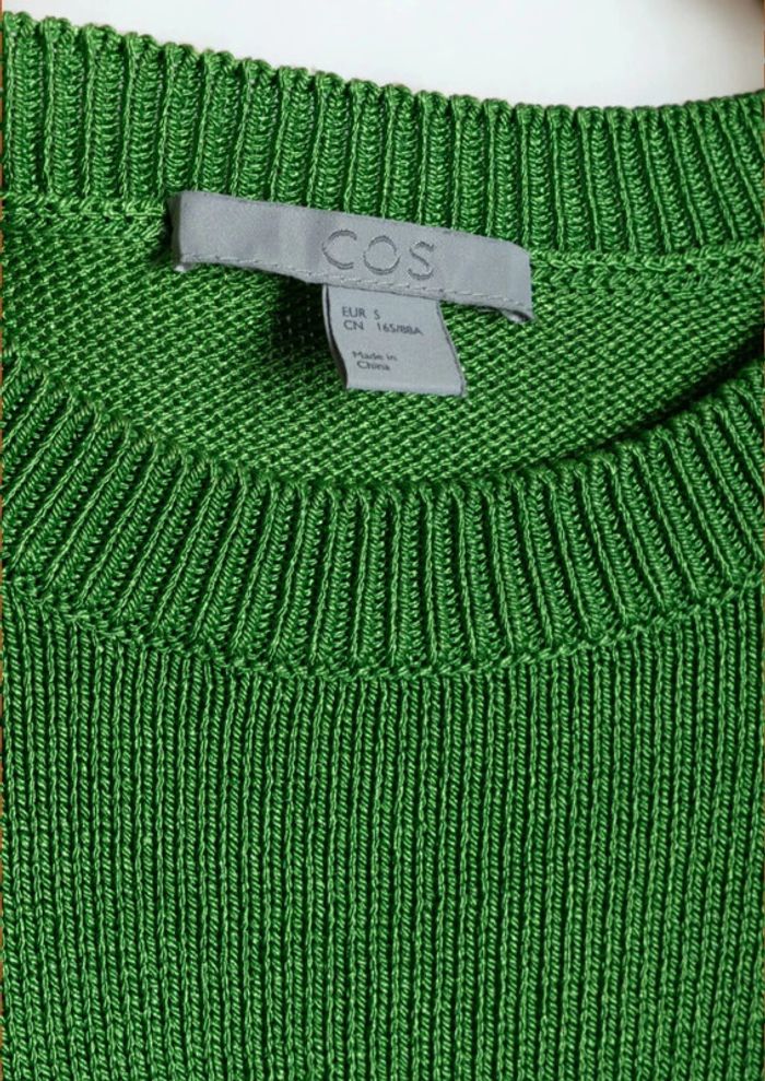 Robe mi-longue en maille vert profond – COS – Taille 36 - photo numéro 7