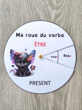 Ma roue du verbe être au présent écriture DYS