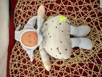 COROLLE DOUDOU LUTIN POUPEE BLEU GRIS ETOILE FLUO