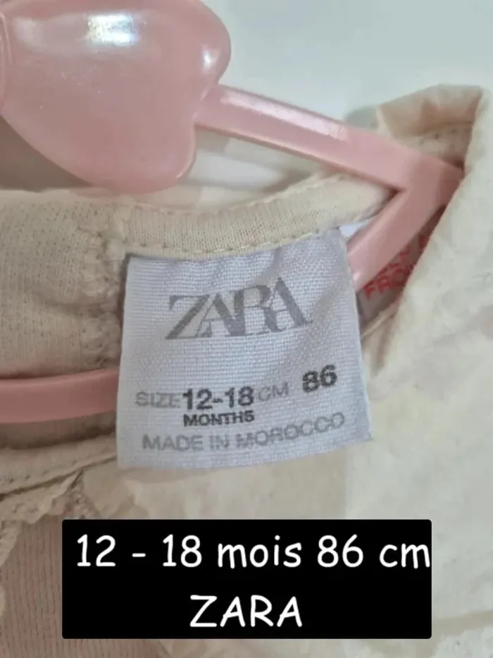 Pull court col Claudine ZARA 12 18 mois 86 cm beige - photo numéro 2