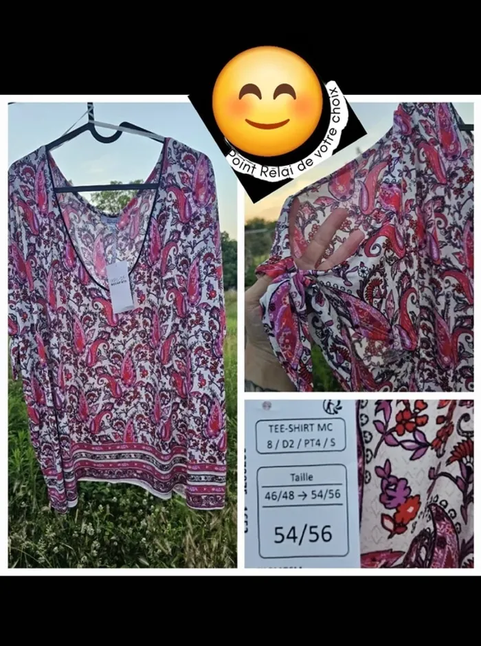 Tee shirt blouse femme 54  /56 neuf grand taille