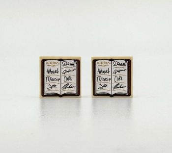 Lego Accessoires Modular : Lot de 2 Tile 2x2 Livres d’Or pour les Visiteurs - NEUF