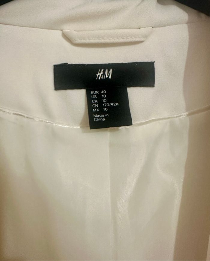 Veste oversize en twill crème – Taille L - photo numéro 5