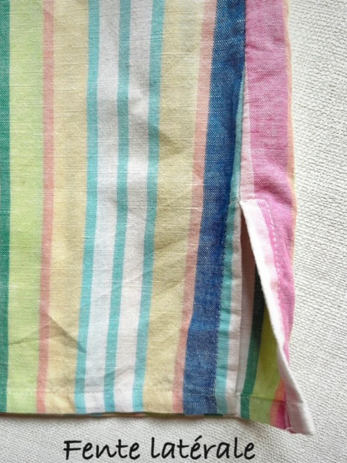 Chemise légère en LIN et COTON à rayures ton pastel. Marque. Peter Hahn - photo numéro 5
