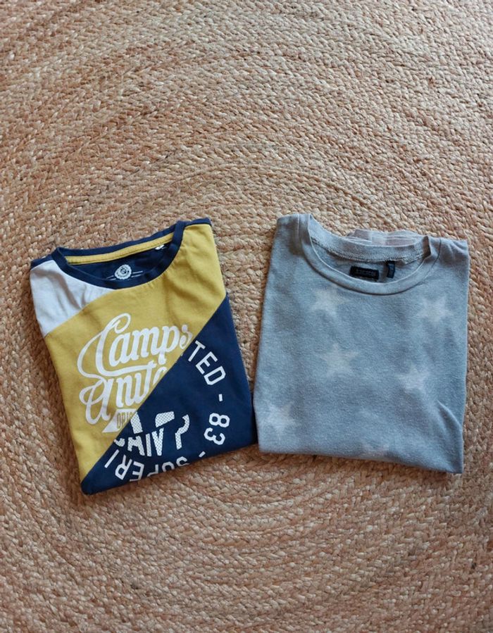 Lot de 2 t-shirts manches longues garçon 8 ans