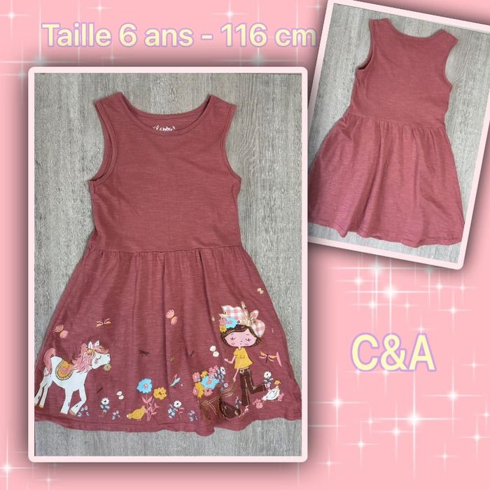 Robe été taille 6 ans 116 cm couleur brique