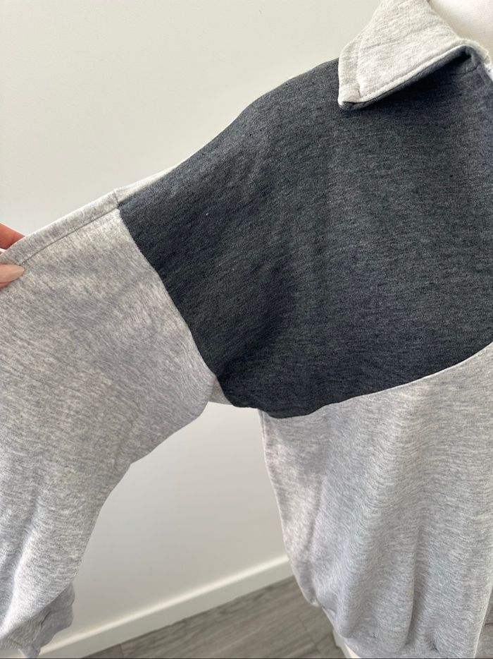 Sweatshirt oversize zip gris tennis Vintage T42 XL - photo numéro 7