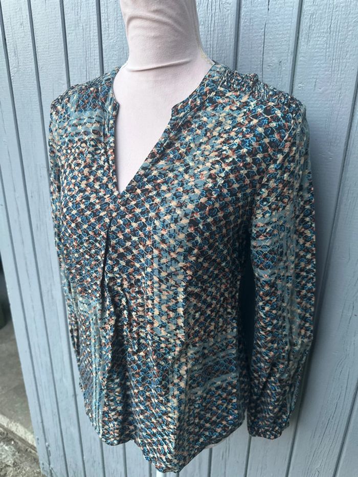 Blouse manches longues été légère colorée fleurie - photo numéro 3