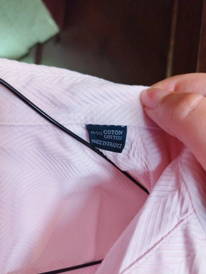Chemise rose pâle rayures vintage XL/42 y2k - photo numéro 7