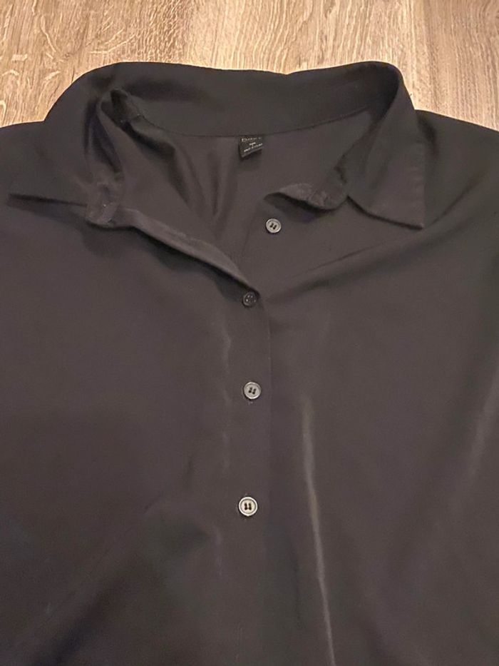 chemise lisse noire à boutons shein taille L - photo numéro 5