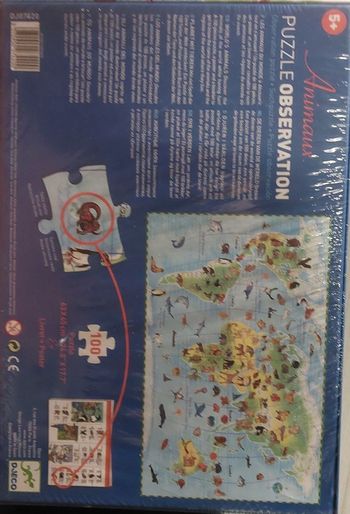 Puzzle observation animaux du monde 100 pièces

