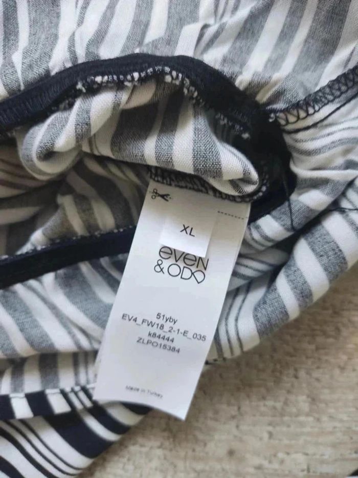 Blouse cache-coeur manches longues rayée noir et blanc taille XL Even & Odd neuve - photo numéro 8